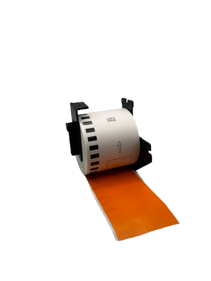 Brother DK-22205 oranje compatible labels, 62 mm x 30.48 m, incl brother houder, permanent