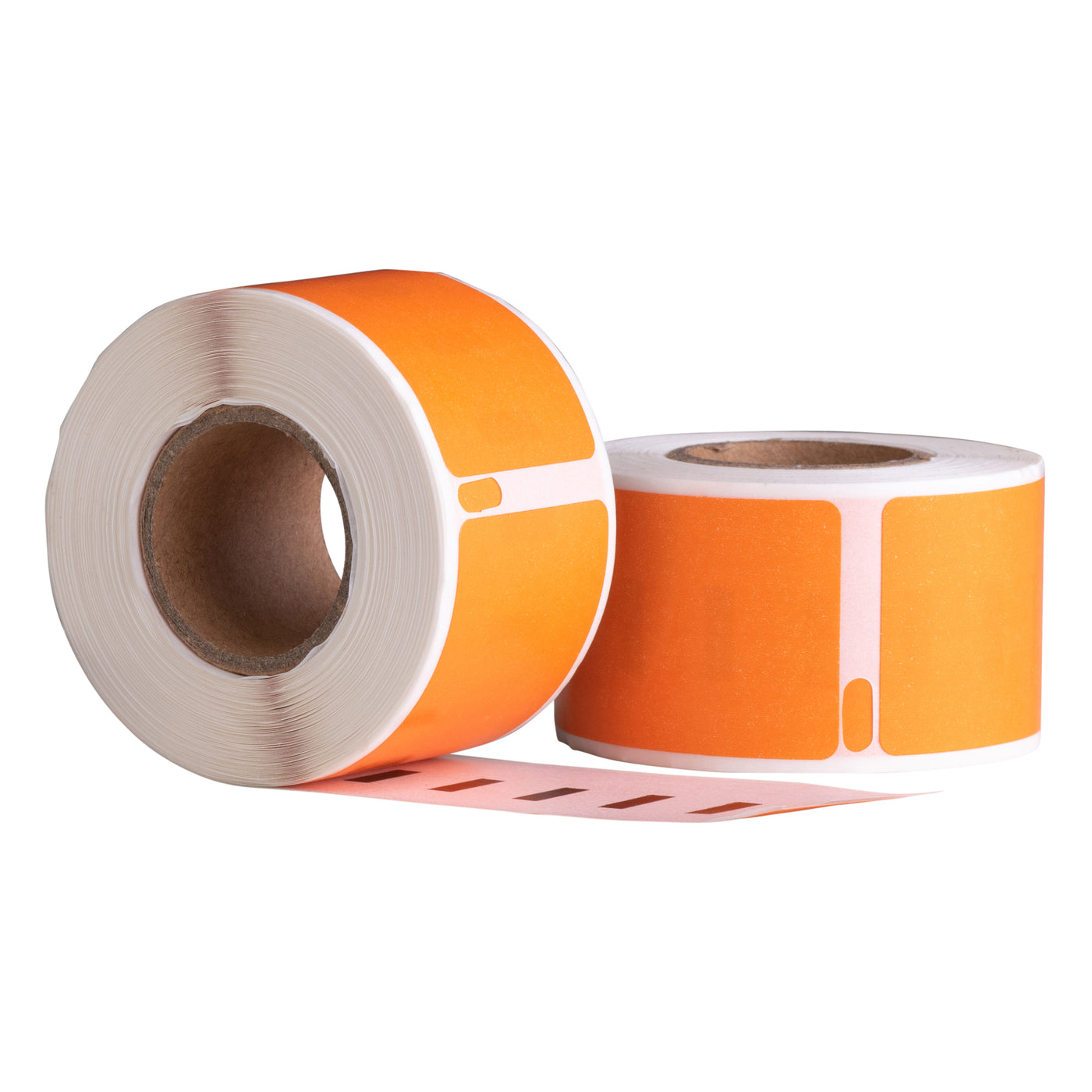 Thermische etiket, 57 mm x 32 mm Oranje, 1500 etiketten per rol, kern 25 mm, ECO, permanent