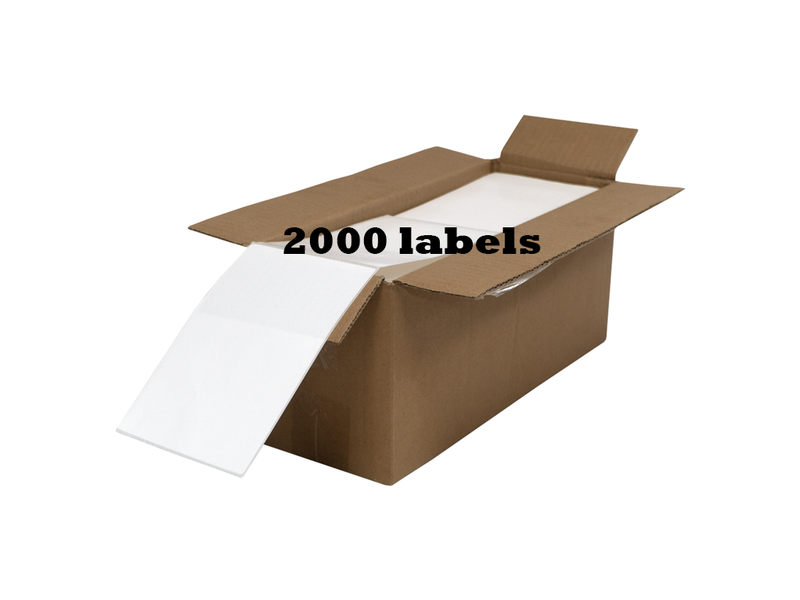 Fanfold verzendetiketten, 102 mm x 150 mm, 2000 etiketten per doos, Thermisch ECO, permanent