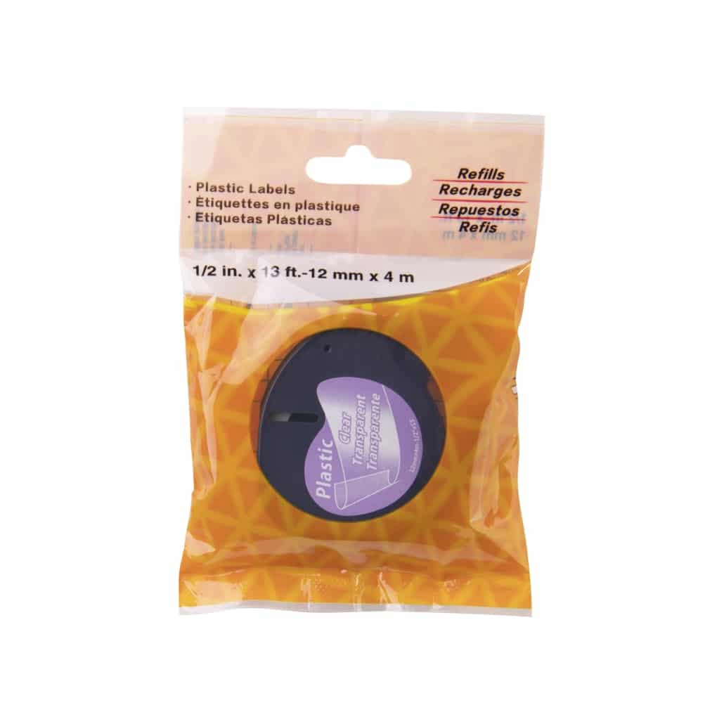 Dymo Compatible 12267 (S0721530) tape zwart op transparant 12 mm x 4 m