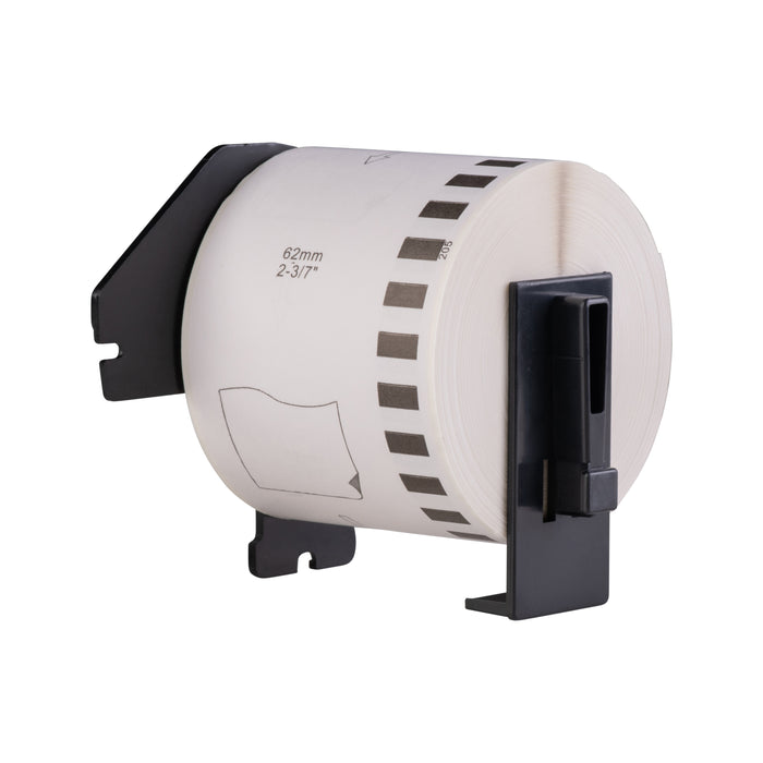 Brother DK-44205 compatible labels, 62 mm x 30,48 m, incl brother houder, verwijderbaar