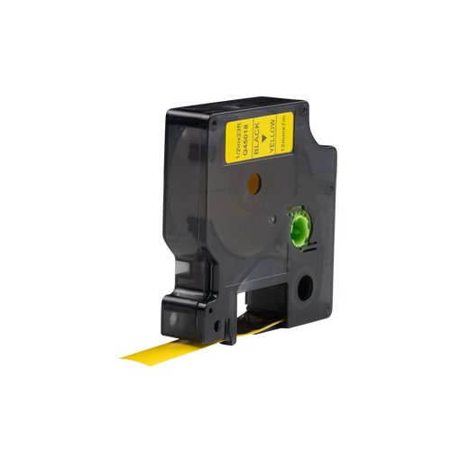 Dymo D1 Compatible 45018 (S0720580) tape zwart op geel 12 mm x 7 m
