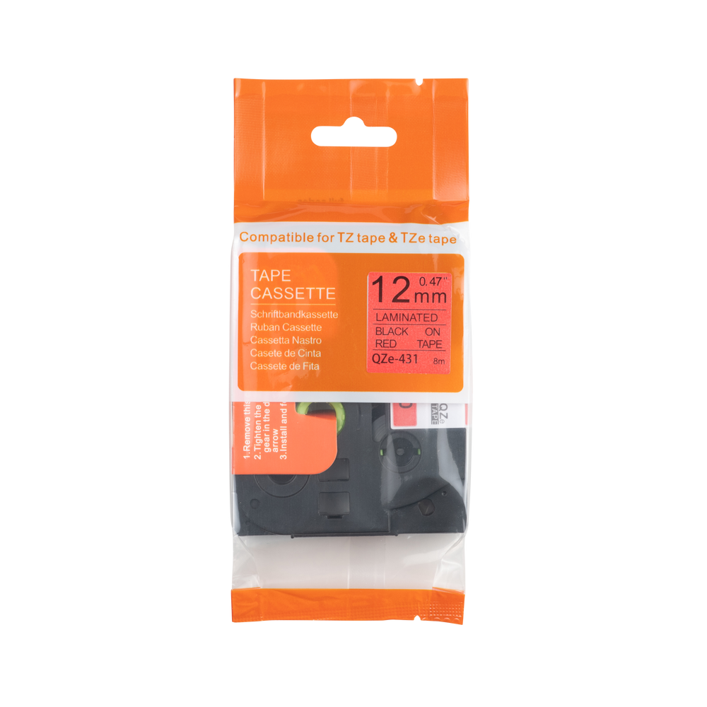 Brother compatible TZE-435 tape, wit op rood, 12 mm x 8 m
