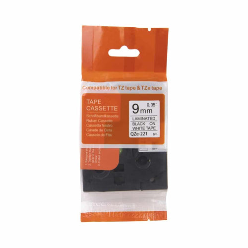 Brother Compatible TZe-521 tape zwart op blauw 9 mm x 8 m