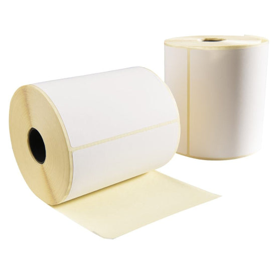 Verzendetiketten, 102 mm x 150 mm, 300 etiketten per rol, kern 25 mm, wit, ECO, permanent